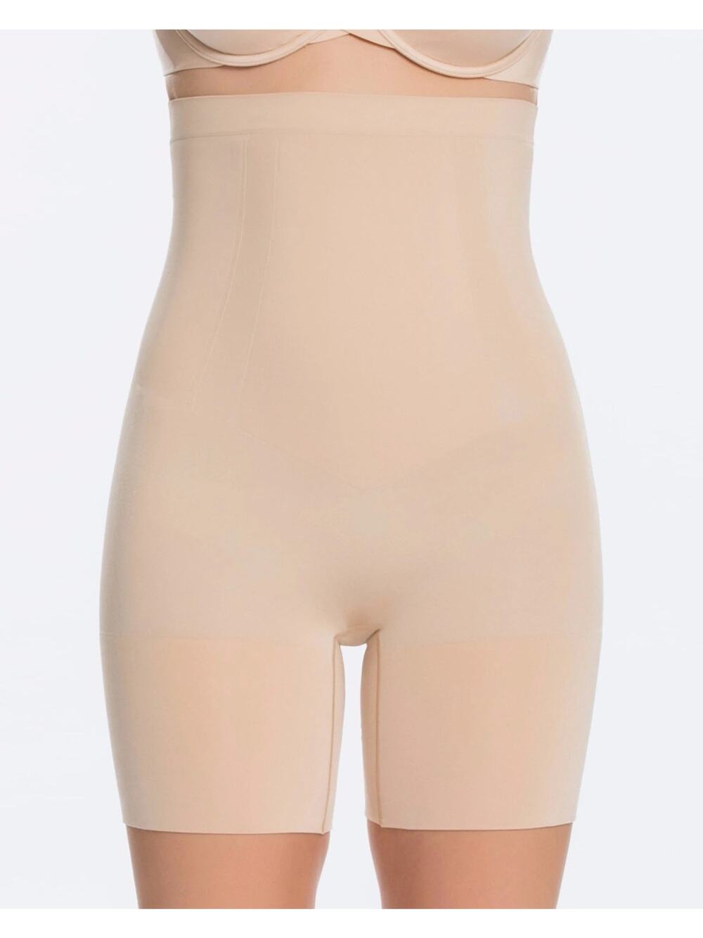 Spanx OnCore High Waisted Nude Tan Shapewear Scalpting Shorts Large